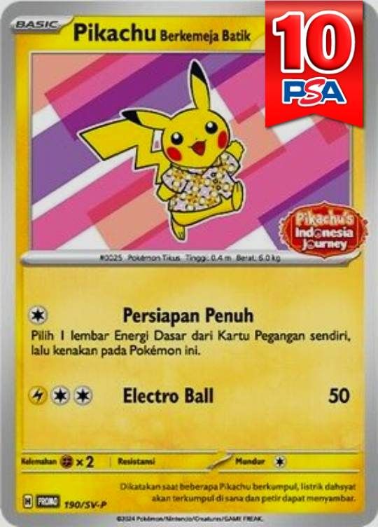 190/SV-P Pikachu Berkemeja Batik PSA10