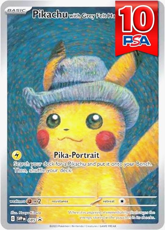 085/SVPEN Pikachu with Grey Felt Hat (ゴッホピカチュウ) PSA10